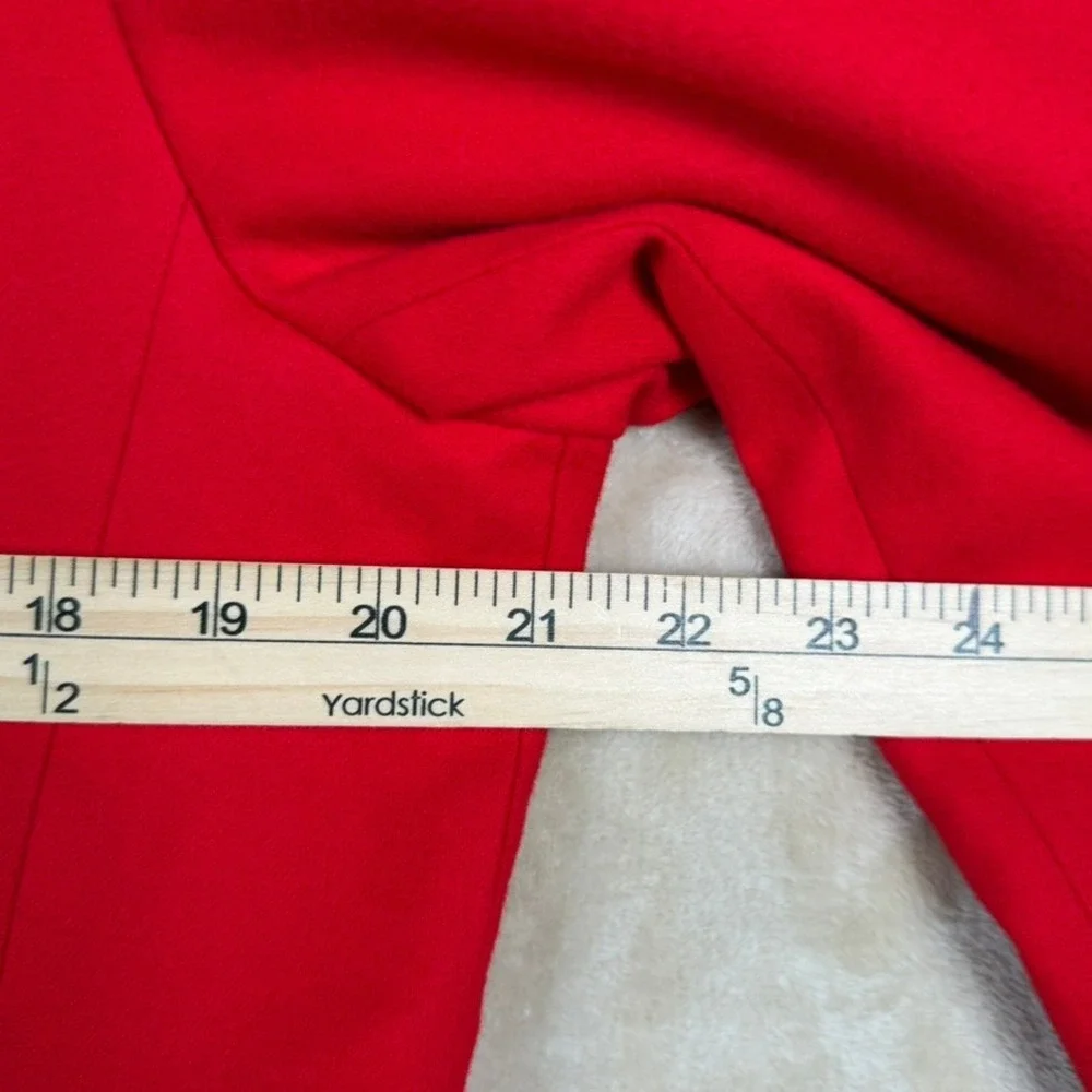 Pendleton Size 14 Red 100% Virgin Wool Collarless Button Front Blazer Jacket USA